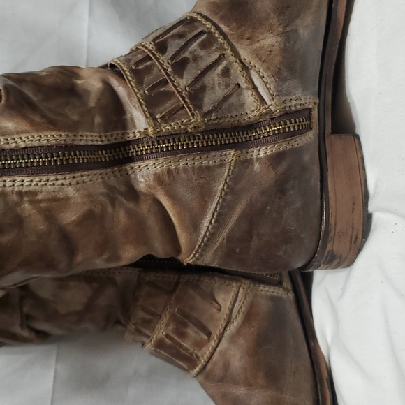 Corral distressed tall low heel leather boots brown - Picture 7 of 12